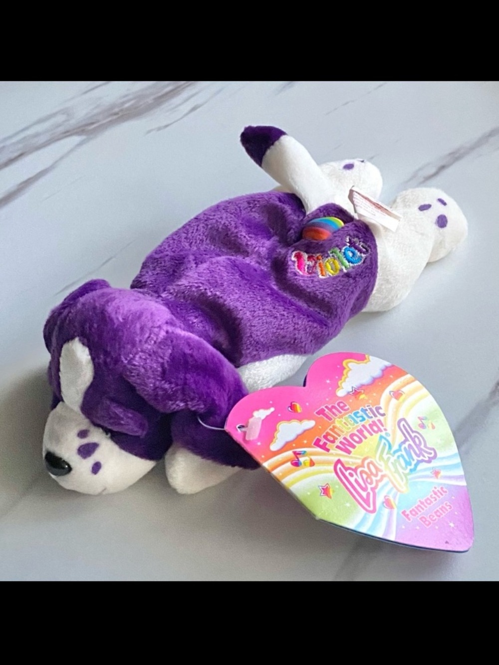 VTG Lisa Frank Violet puppy beanie plush - SWT